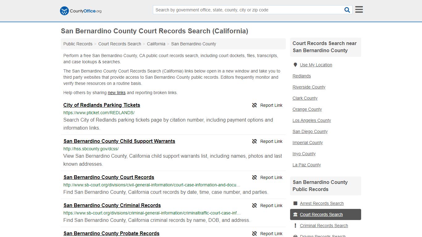 Court Records Search - San Bernardino County, CA ...